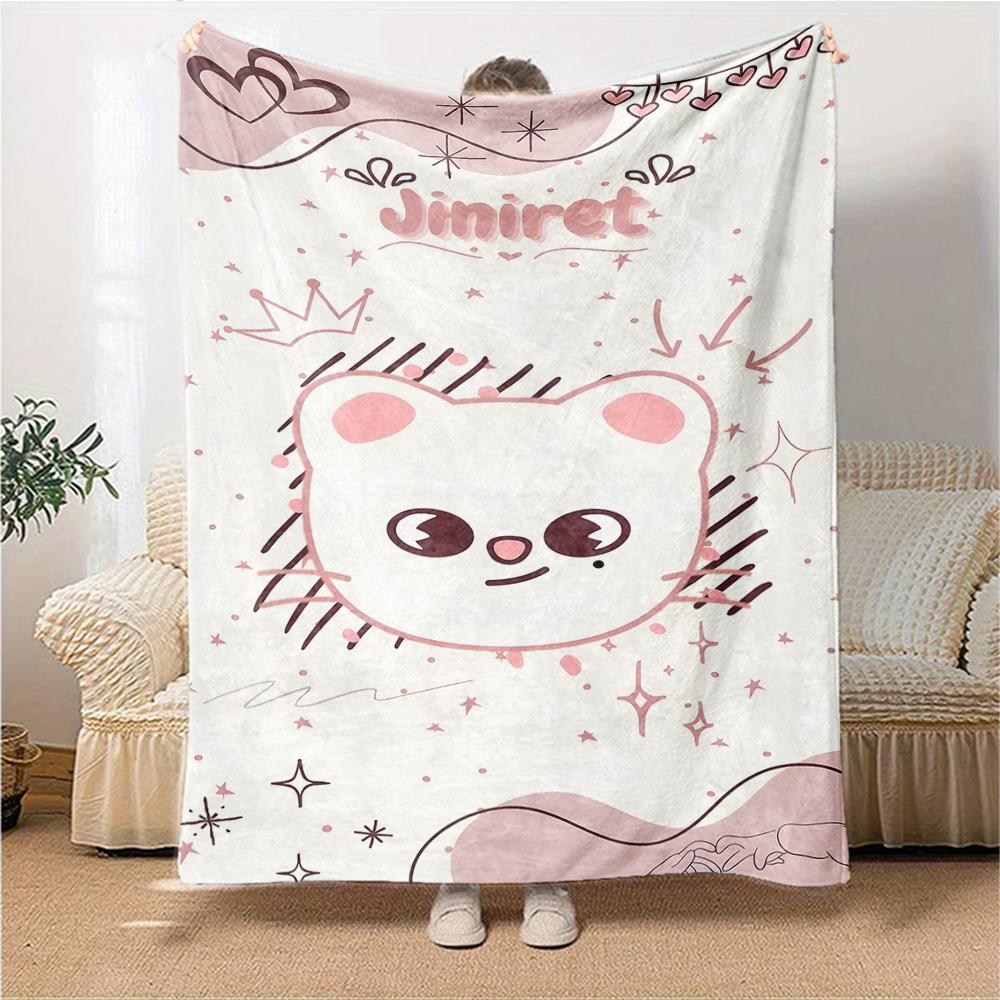 1Pc Adorable Animal Friends Blanket For Couch Bed Plush Cozy Fuzzy Blanket Super Soft Warm Blankets For Fall And Winter 091842