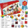 Advent Calendar BOX DIY Building Blocks Christmas Tree Santa Claus Deer 24 Days Countdown Calendar Blind box Kids Gift Navidad