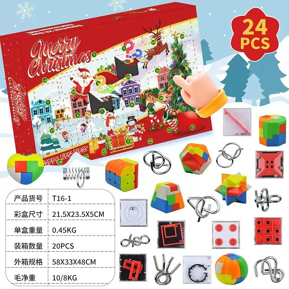 Advent Calendar BOX DIY Building Blocks Christmas Tree Santa Claus Deer 24 Days Countdown Calendar Blind box Kids Gift Navidad