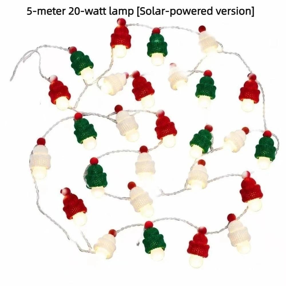 Warm Glow LED Christmas Tree Ornament Lights Knit Hat Shaped Lights  Birthday Parties