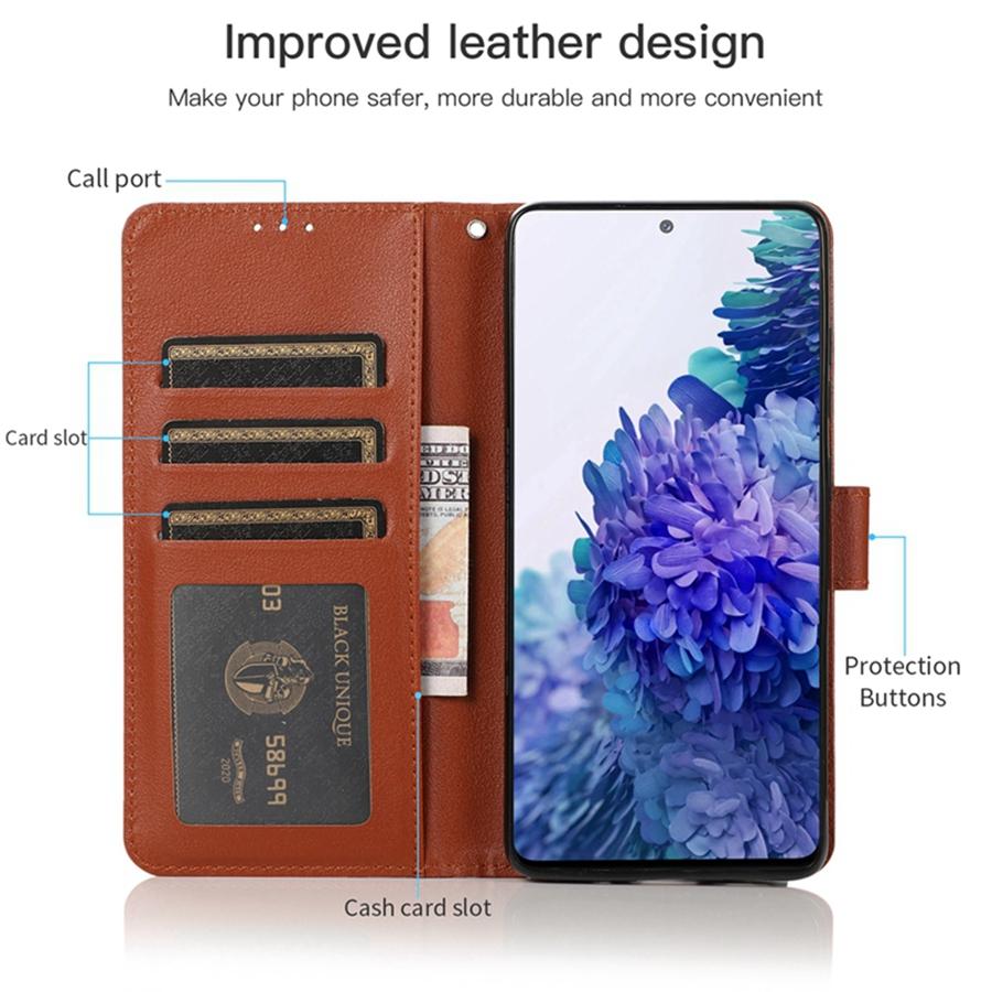 Кожаный чехол-книжка-бумажник для Samsung Galaxy A01 Core A02s A03 A04 A04s A04e A10s A11 A12 A13 A14 A20s A20e A21s A22e A23e A23s