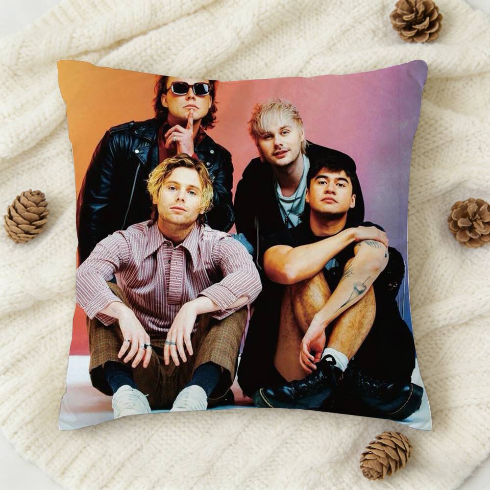 SOS SSeconds of SSummer Doublesided Printed Square Decorative Cushion Cover for Sofa Living Room Home Decor