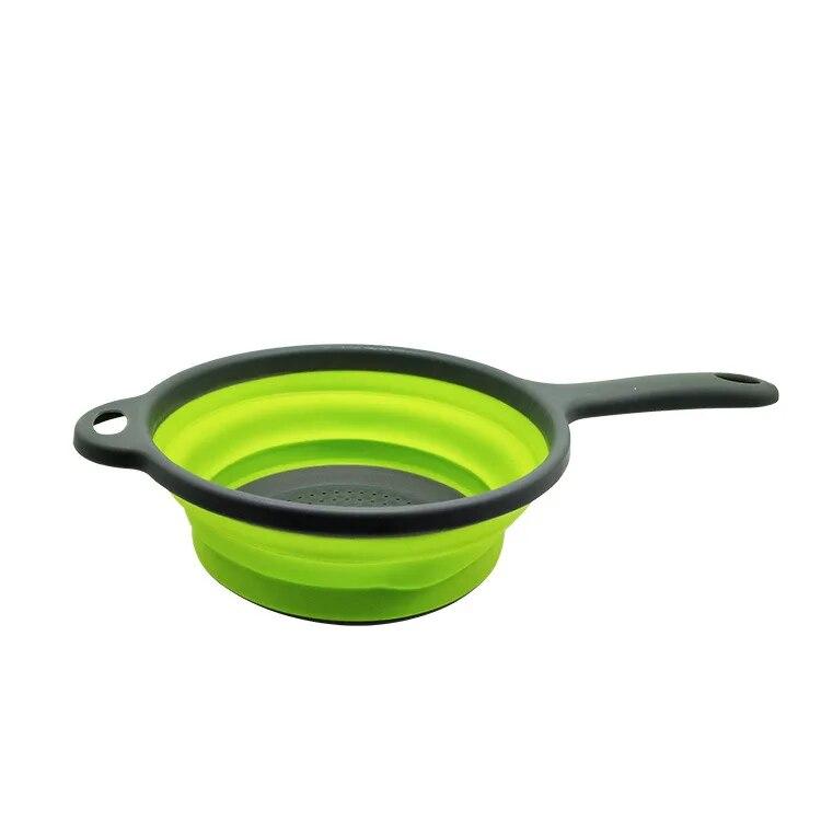 Складная сливная корзина с ручкой, миска для хранения, круглый дуршлаг для чистки овощей