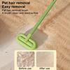 Инструмент для удаления шерсти домашних животных с длинной ручкой, ручной удалитель шерсти собак и кошек, щетка для удаления ворса для ковра, постельного белья, одежды, дивана, мебели