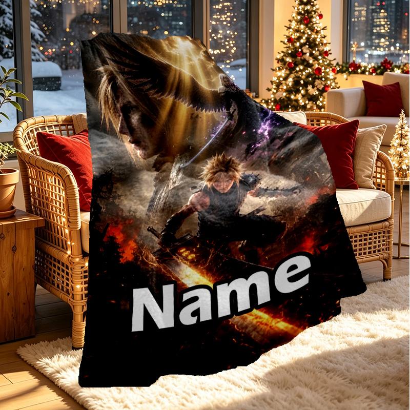 Custom Name Personalized Final Fantasy Print Blanket, Home Decor, Bedroom, Sofa, Camping, Couch, Gifts for Birthday ChristmasEnthusiasts