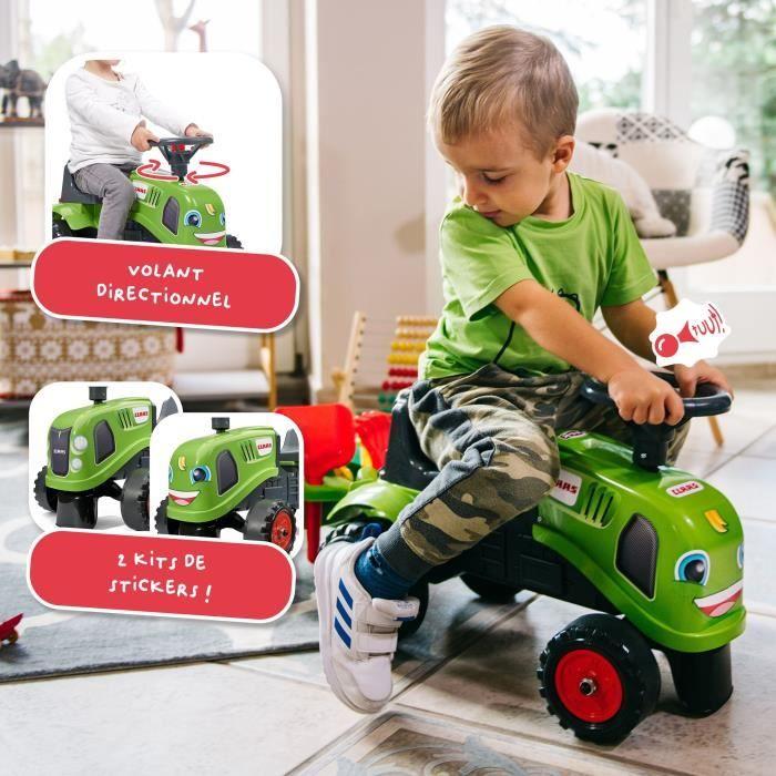 Porteur tracteur Claas avec remorque et accessoires - FALK - Des 12 mois - 100% fabriqué en France - 40% plastique recyclé