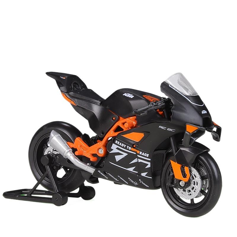 Welly 1/18 KTM RC 8C Металлическая модель уличного спортивного мотоцикла Литье под давлением Металлический модельный мотоцикл для шоссейных гонок Симуляция Детские подарки