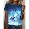 Bird Turtle Frog Cat Pattern T Shirt Women Cartoon Animal 3D Printed T-Shirts Summer Short Sleeve O-Neck Tees Loose Street Tops