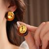 Корейская мода Необычные круглые серьги-гвоздики из смолы для женщин Европейский и американский ретро-дизайн Роскошный дизайнерский циркон