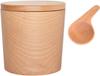 TOUGEI Wooden Canister (Plain) 250ml with 5g Measuring Spoon, Wooden Storage Container, 2-Piece Set