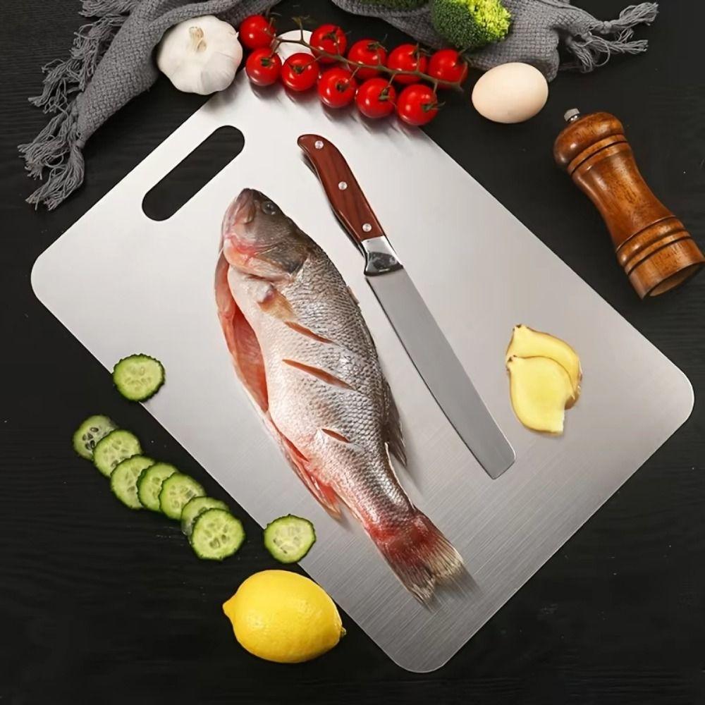 Stainless Steel Double Sides Cutting Board Thickened Chopping Board Kitchen