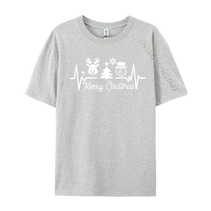Merry Christmas Heartbeat Tee I Love Christmas Tops Shirts New Arrival Unisexs Tshirt Funny Tshirts Camisas Basicas Hombre