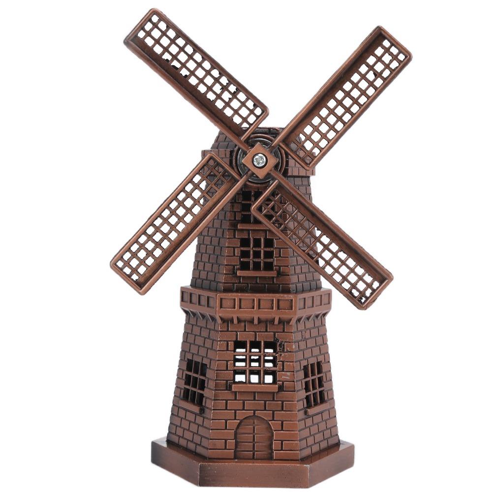 1pcs Red Bronze Windmill Model Handicraft Design Windmill Ornament Windmill Decor Home Office