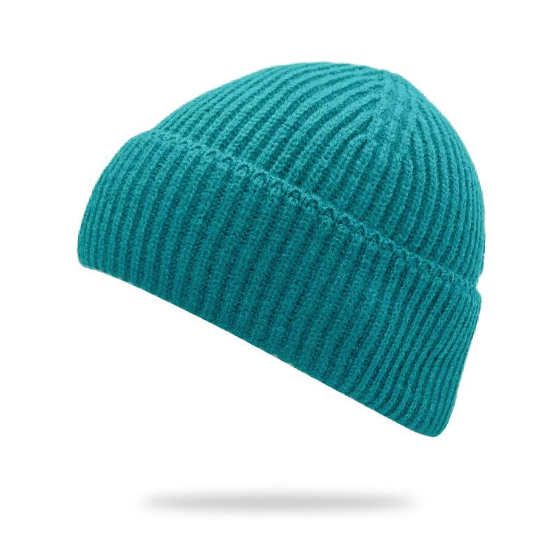 New Solid-color Chunky-knit Beanie versatile Cold-weather Hat Cross-border E-commerce Keeping Women Warm Winter;