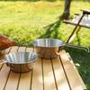 Stainless Steel Camping Bowl with Folding Handle Portable Lightweight Compact Camping Cup for