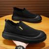 Mens Trendy Large Size Soft Sole Heightened Winter Warm Fur Snow Boots Padded Lined Ankle Boots Anti-slip Hiking Casual Sports Loafers
