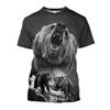 Short Sleeve Plus Size Summer Tee Men Outfit Animal Bear 3d Print T Shirts Mens Casual Sportwear T Shirt Male