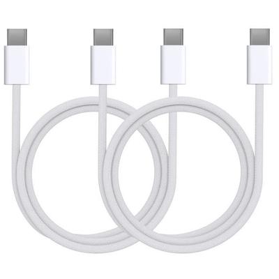 Лот 2 кабеля USB-C USB-C для iPhone 15 - 15 PLUS - 15 PRO - 15 PRO MAX - Нейлоновый плетеный кабель 2 метра Phonillico®