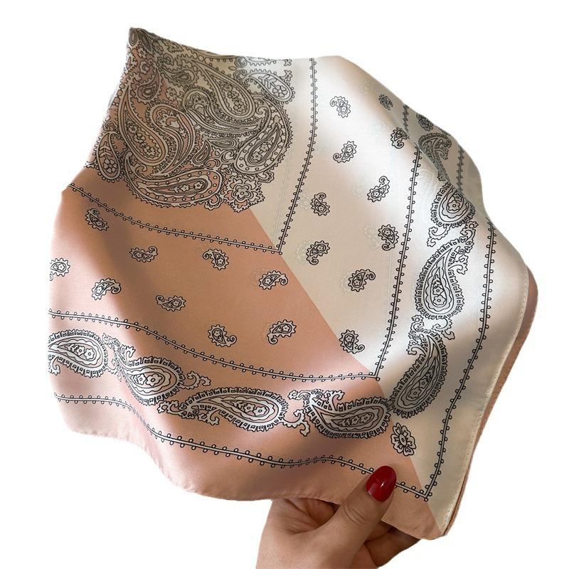 Ретро-маленькие квадратные шарфы, цветные кешью-орехи, шелковые шарфы, имитация шелковых шарфов, модные шарфы, защита от солнца, украшения