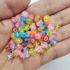 100Pcs Letter Jewelry Accessories Mixed Color Flat Bead Acrylic Loose Beads Square Bead New High-quality