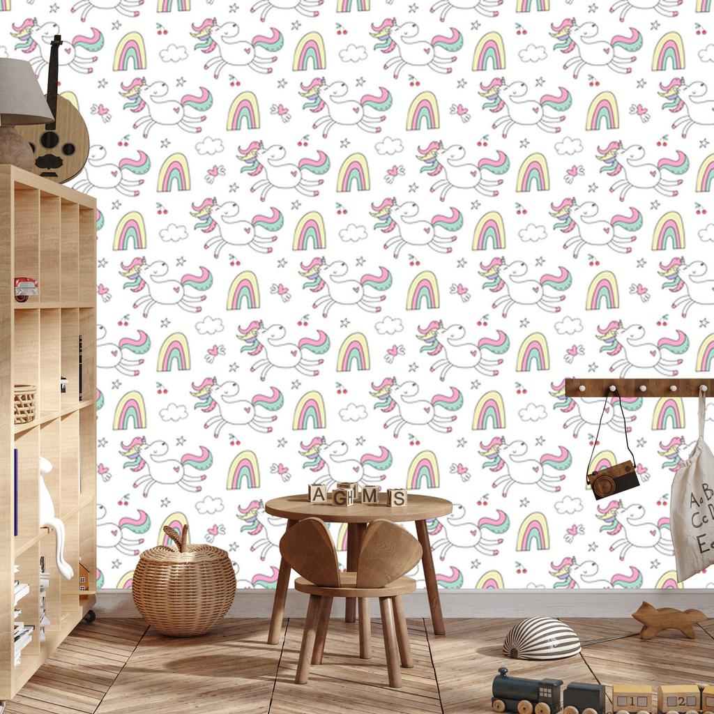 Colorful Unicorns Wallpaper for Living Room and Bedroom 50x1000