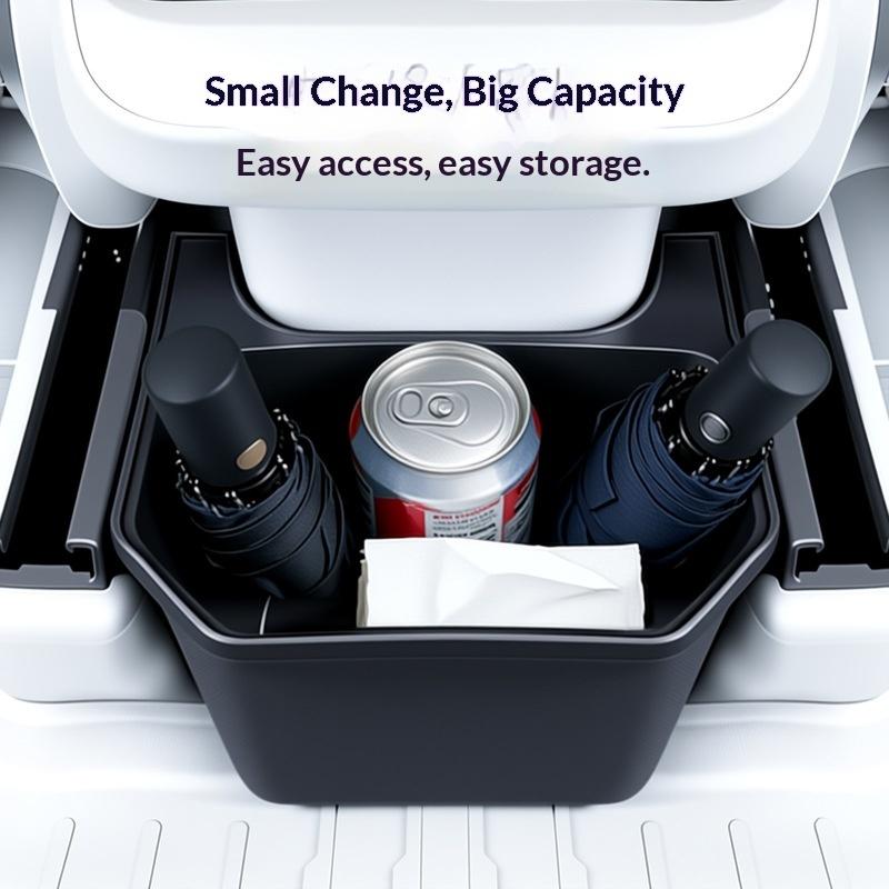 For Tesla Model Y Rear Seat Storage Box Trash Can Organizer Under Air Vent Universal Fit 2021 2024 Center Console Interior