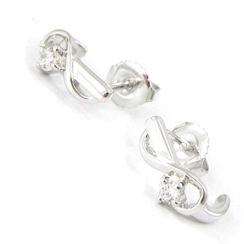 Altesse [I3158] - Белые полусеребряные серьги-кольца «Câlin».