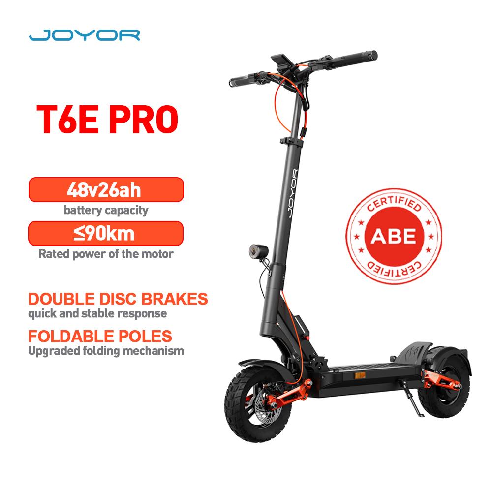 JOYOR T6E PRO С сертификатом ABE Внедорожный электросамокат Аккумулятор 48В26Ач Мотор 500Вт 10-дюймовые внедорожные шины Электросамокат для городских поездок