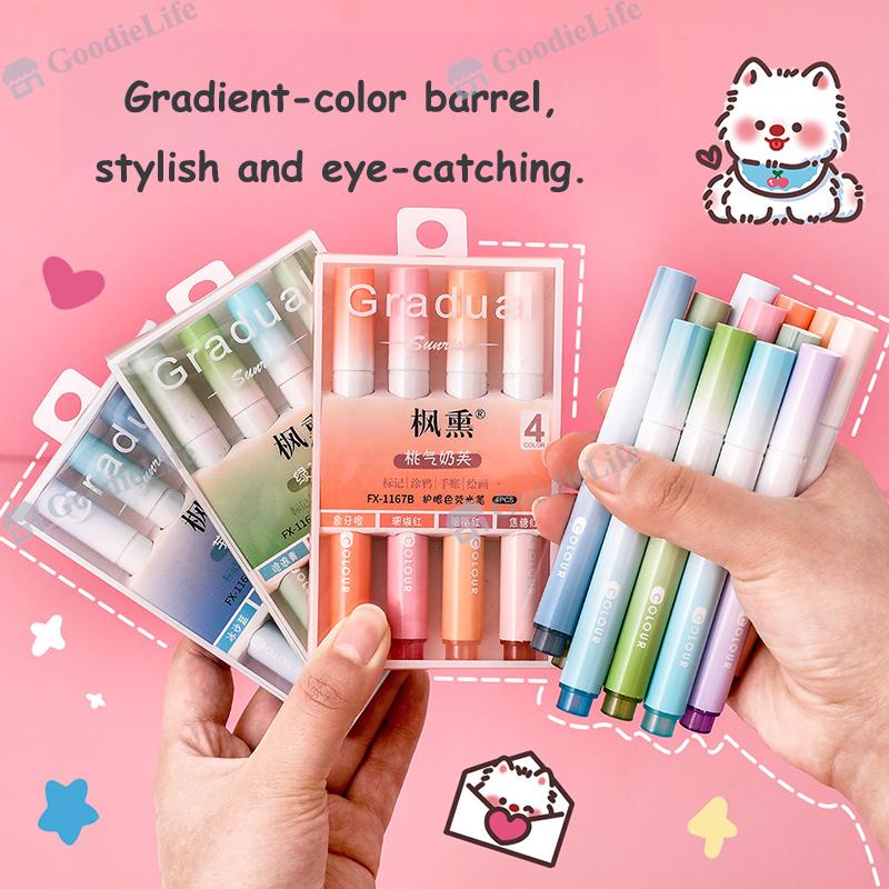 Набор пастельных хайлайтеров Моранди Студенческие цветные маркеры Большая емкость Защита глаз Флуоресцентные ручки