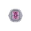 Square High Carbon High-Grade Diamond Ring Set With Pink Diamond Colored Treasure Ring Jewelry Style