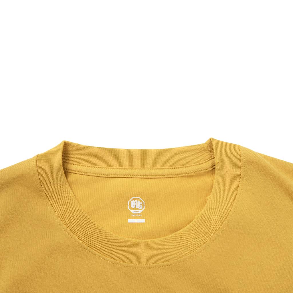 Li Ning Bad Five Letter Круглый вырез Удобный Дышащий Универсальный Жилет без рукавов Мужские жилеты Имбирно-желтый AVSV177-2