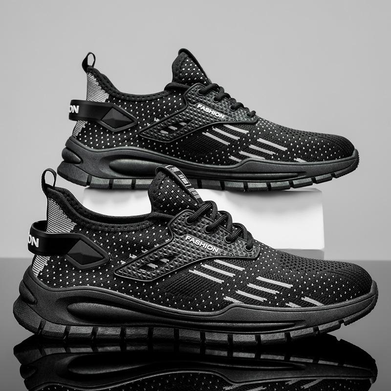 New men's shoes 2025 spring mesh fashionable, comfortable and convenient one-pedal leisure sports youth lace-up trendy shoes