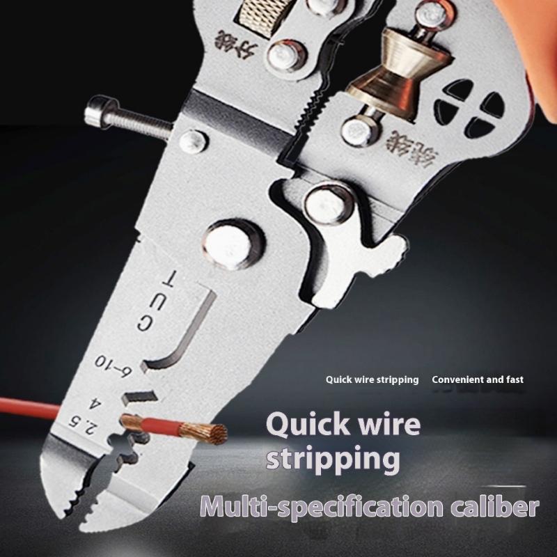 10 In 1 Heavy Duty Wire Stripper Multifunction Tool For Cable Cutting Crimping Insulation Stripping With Ergonomic Grip