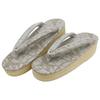 Kyoto Kimono Yuzen Karen Blosso Women's Zori Sandals, Boxed, Made In Japan (Ledger) (White Leaf X White Leaf, L)