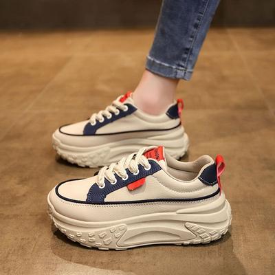 Повседневная обувь новая расцветка кроссовки для папы толстая подошва увеличивающая рост кожаная поверхность спортивная обувь женская обувь модная студенческая