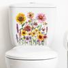 Plants Flowers Sunflowers Butterflies Wall Stickers Toilet Sticker Bathroom Toilet Cover Refrigerator Sticker Wc Decoration+