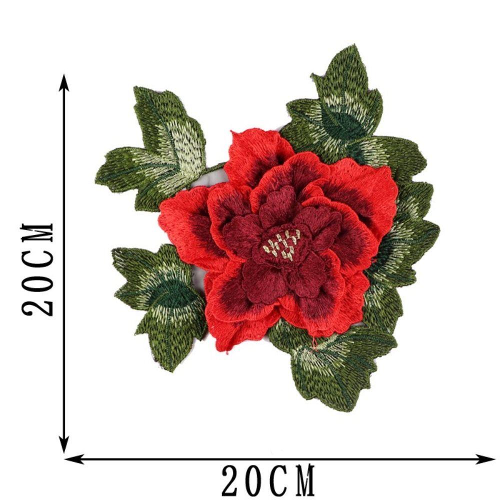 Peony Embroidery Patch Floral Embroidery Floral Applique Fashion Elegant Sewing Accessories