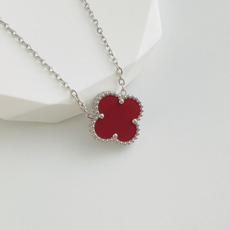 18K Gold Plated Mother-of-Pearl Four-Leaf Clover Jewelry Set: Bracelet, Necklace, Ring, Stud Earrings