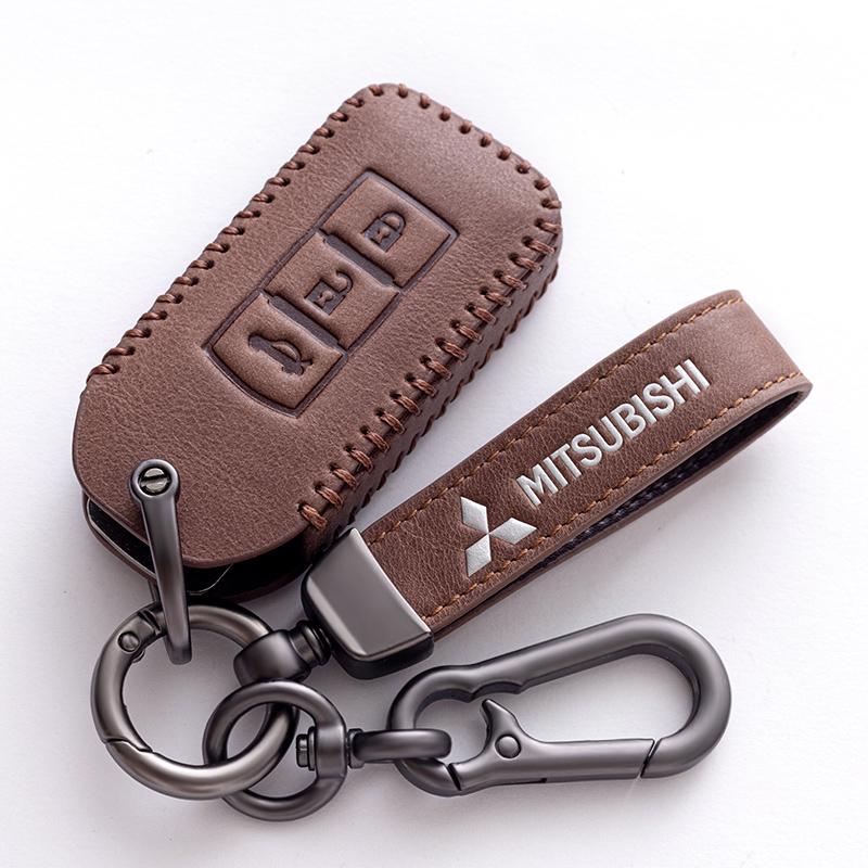 Car Key Case Cover Keyless Leather Shell for Mitsubishi Outlander Lancer Eclipse Mirage Xpander ASX Pajero Cross Montero Eclipse