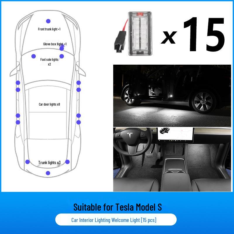 Комплект декоративной светодиодной подсветки салона для Tesla Model 3/Y/S/X