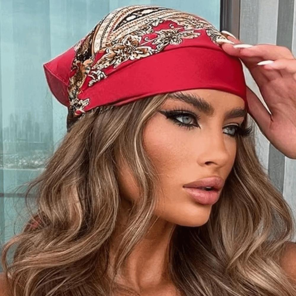 Floral Print Satin Scarf Hijab Soft Head Scarf Elegant Square Silk Scarf Women