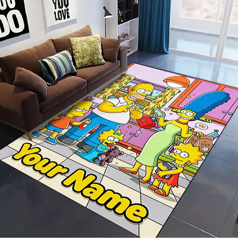 Name Custom Cartoon The Simpsons Carpet Rug for Living Room Bedroom Home Sofa Decoration,Kids play Non-slip Floor Mat