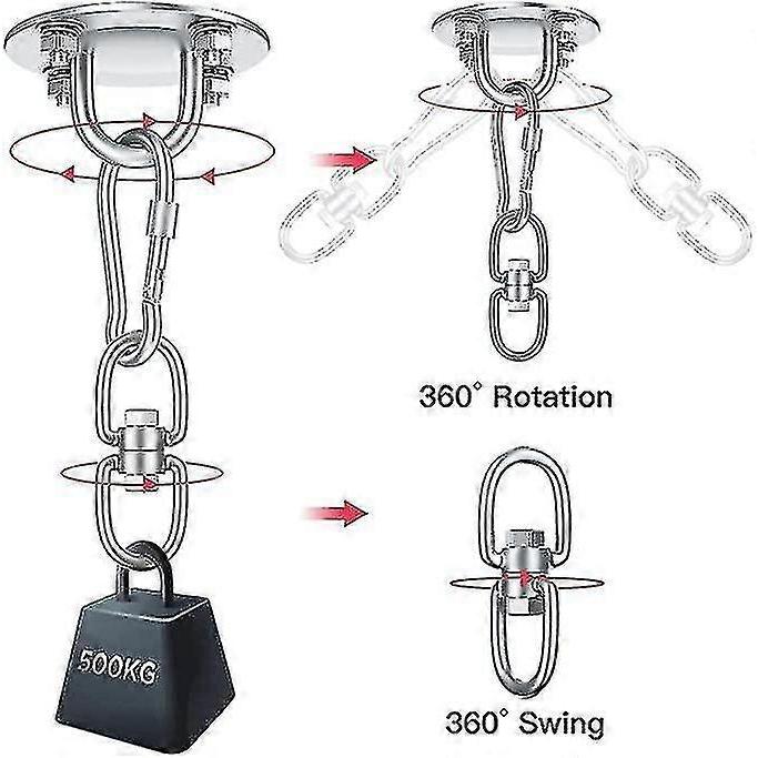Ceiling Hook Hanging Chair 360 Swivel Hook, Stainless Steel Outdoor Bracket Up To 500kg For Ceiling Fixing Hanging Chair Hammock Punching B