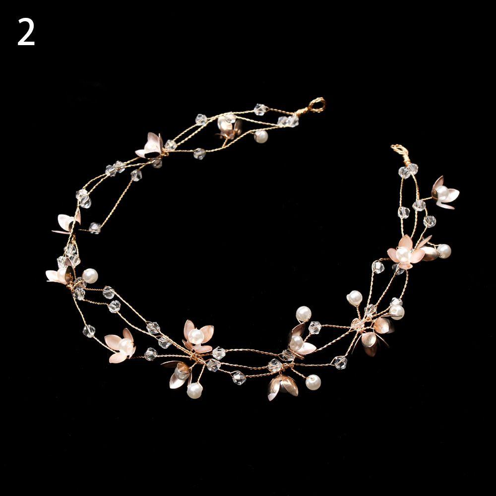 Girls Handmade Tiara Jewelry Rhinestone Headpiece Pearl Head Wear Crystal Headband Bridal Hairpin