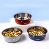 New Double-layer Thickened Suction Cup Dog Bowl Non-slip Pet Bowl Stainless Steel Dog Bowl Cat Bowl