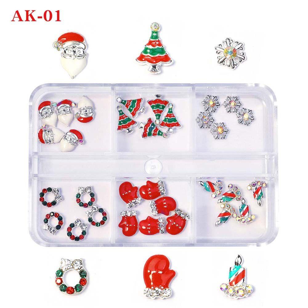 Claus Manicure Accessories Christmas Nail Charms Christmas Nail Decorations Party Nail Rhinestones
