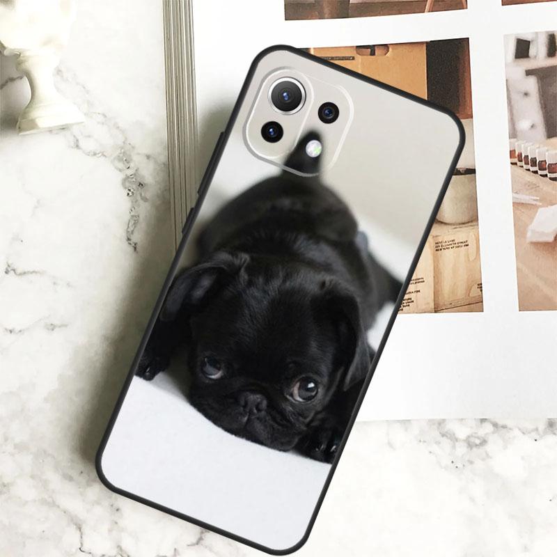 Милый Чехол с Собакой Мопс Черный Для Xiaomi 14 Pro 13 Ultra 11T 12T 13T 12 Lite POCO X6 Pro M6 X3 X4 X5 M5s F3 F5