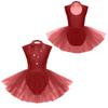 Ballet Leotards for Girls Toddler Leotard with Tutu Skirt Dance Tutu Dress Shiny Rhinestones Performance Dresses