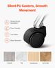 Round Rolling Stool Swivel Stool with Wheels & Footrest Height Adjustable
