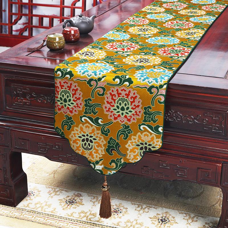 Настольный флаг в китайском стиле, облако, парча, атласный настольный флаг, классический чайный столик, скатерть в полоску, чайный столик, чайный коврик, флаг-кровать